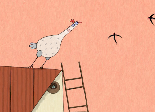 Das Huhn will fliegen